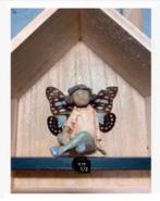 Korting Houten huisje met “bosnimf” echte vlindervleugels, Ophalen of Verzenden