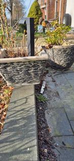 3 bloembakken bekleed met leistenen., Tuin en Terras, Bloembakken en Plantenbakken, Ophalen of Verzenden, Zo goed als nieuw, Rond