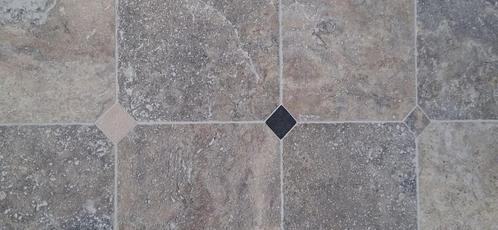 Grey travertin 30.5x30.5x1 / 4.8x4.8x1 octagon vloertegel, Doe-het-zelf en Verbouw, Tegels, Nieuw, Vloertegels, Marmer, 20 tot 40 cm