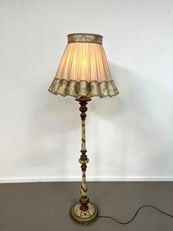 Italiaanse, handgeschilderde Florentijnse vloerlamp 1950s beschikbaar voor biedingen