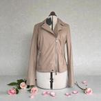 REPEAT Luxury leren biker jack jas leather jacket  36 / 38, Repeat, Beige, Ophalen of Verzenden, Zo goed als nieuw