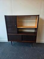 Vintage kast dressoir met vitrinekast, Ophalen, Gebruikt, 100 tot 150 cm, Vintage