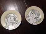 2 schattige bordjes  met  engeltjes, Huis en Inrichting, Keuken | Servies, Ophalen of Verzenden, Porselein, Overige stijlen, Bord(en)