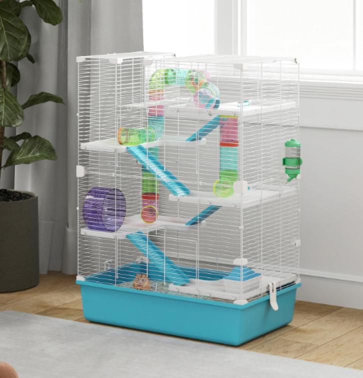 Complete hamster uitset, Dieren en Toebehoren, Knaagdieren en Konijnen | Hokken en Kooien, Zo goed als nieuw, Kooi, 60 tot 90 cm