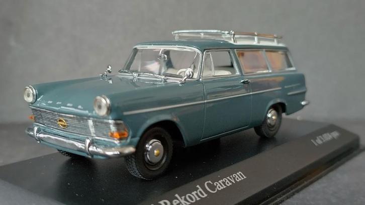 Opel Rekord p2 Caravan Riva Grau 1:43 Minichamps Pol, Hobby en Vrije tijd, Modelauto's | 1:43, Nieuw, Auto, Ophalen of Verzenden