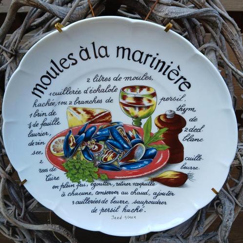 Limoges Frankrijk Decoratief Bord - Moules à la Marinière, Antiek en Kunst, Antiek | Wandborden en Tegels, Ophalen of Verzenden