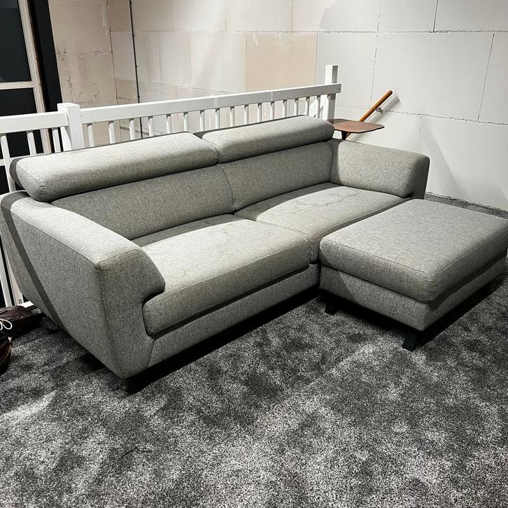 Henders & Hazel Bank met Poef - Nette Staat, Huis en Inrichting, Banken | Bankstellen, Gebruikt, Rechte bank, Driepersoons, 200 tot 250 cm