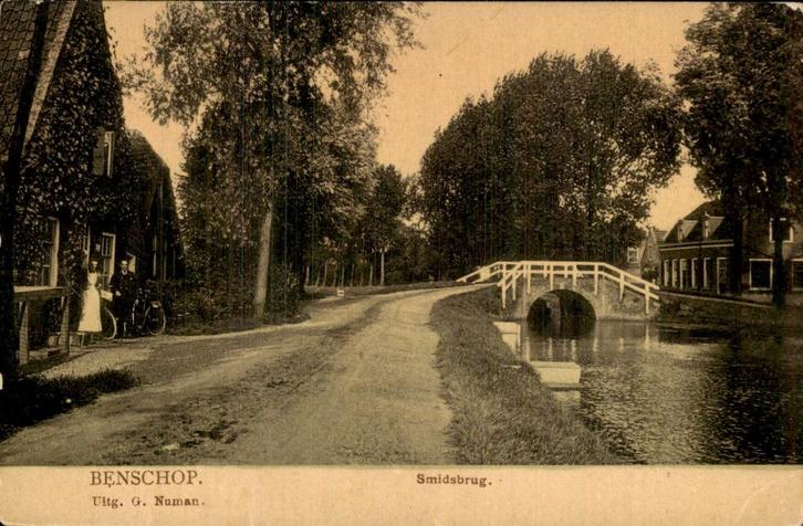 Benschop - Smidsbrug, Verzamelen, Ansichtkaarten | Nederland, Gelopen, Utrecht, Voor 1920, Ophalen of Verzenden