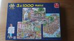 Puzzel Jan van Haasteren 3x1000 stukjes, Ophalen of Verzenden, 500 t/m 1500 stukjes, Zo goed als nieuw, Legpuzzel