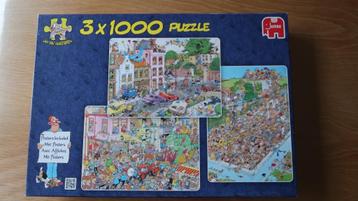 Puzzel Jan van Haasteren 3x1000 stukjes beschikbaar voor biedingen