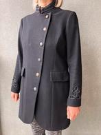 Zwarte nette winterjas met mooie details & knopen, maat 38, Ophalen of Verzenden, Gedragen, Maat 38/40 (M), Zwart