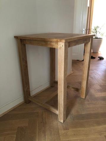 Prachtige Teak Statafel 80x80x106 beschikbaar voor biedingen