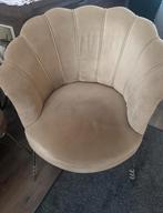 Twee Velvet Schelpen Stoelen te koop, Huis en Inrichting, Fauteuils, Gebruikt, Minder dan 75 cm, Ophalen of Verzenden, Stof