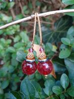 Oorbellen Margotte bergkristal-swarovski-kraal goud, Sieraden, Tassen en Uiterlijk, Oorbellen, Ophalen, Hangers, Met edelsteen