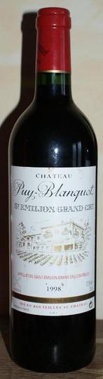 Fles St-Emilion G.C. Château Puy-Blanquet rood 75 cl 1998 .., Verzamelen, Wijnen, Nieuw, Rode wijn, Frankrijk, Vol