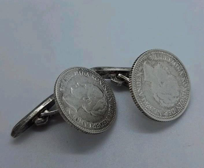 Zilveren Manchetknopen Halve Gulden 1922 & 1930, Sieraden, Tassen en Uiterlijk, Manchetknopen, Ophalen of Verzenden