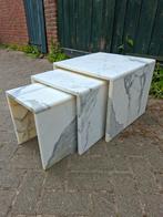 Vintage carrara marmer miniset / nesting tables, Ophalen, Gebruikt