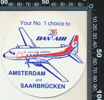 Sticker: Dan Air - Amsterdam and Saarbrucken