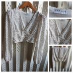 LOAVIES witte damesblouse top zwarte dots longsleeve M, Maat 38/40 (M), Wit, Ophalen of Verzenden, Loavies