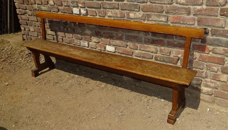 oude eikenhouten bank uit kerk kerkbank, Antiek en Kunst, Curiosa en Brocante, Ophalen