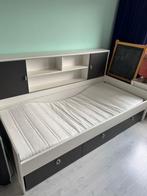 1 persoons bed - grijs - met lades, Ophalen, Gebruikt, 90 cm, Eenpersoons
