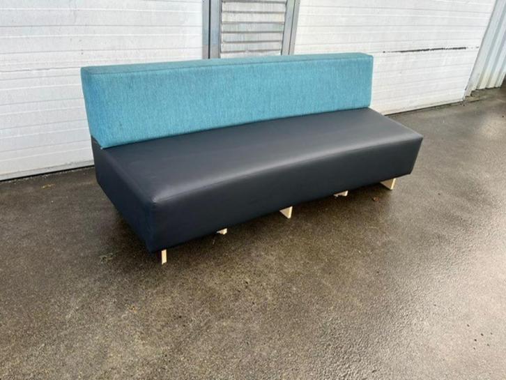 4 stuks horeca restaurant bank wandbank eetkamerbank 190 cm, Huis en Inrichting, Stoelen, Gebruikt, Vier, Hout, Leer, Stof, Blauw