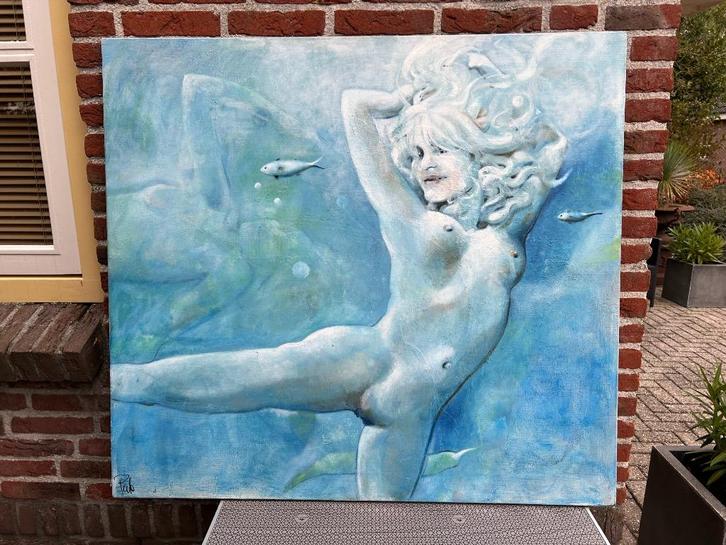 Paul Kok Olieverf schilderij zonder lijst, The Dance 100x110, Antiek en Kunst, Kunst | Schilderijen | Modern, Ophalen