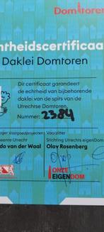 originele daklei Domtoren met certificaat en standaard, Ophalen