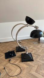 Vintage vernikkelde bureaulampen (2x), Ophalen, Gebruikt, Vintage, industrieel, Metaal