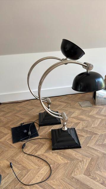 Vintage vernikkelde bureaulampen (2x) beschikbaar voor biedingen