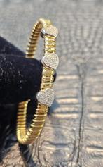 Prachtige 14karaat gouden armband flexibel met hartjes, Sieraden, Tassen en Uiterlijk, Ophalen of Verzenden, Nieuw, Goud, Goud