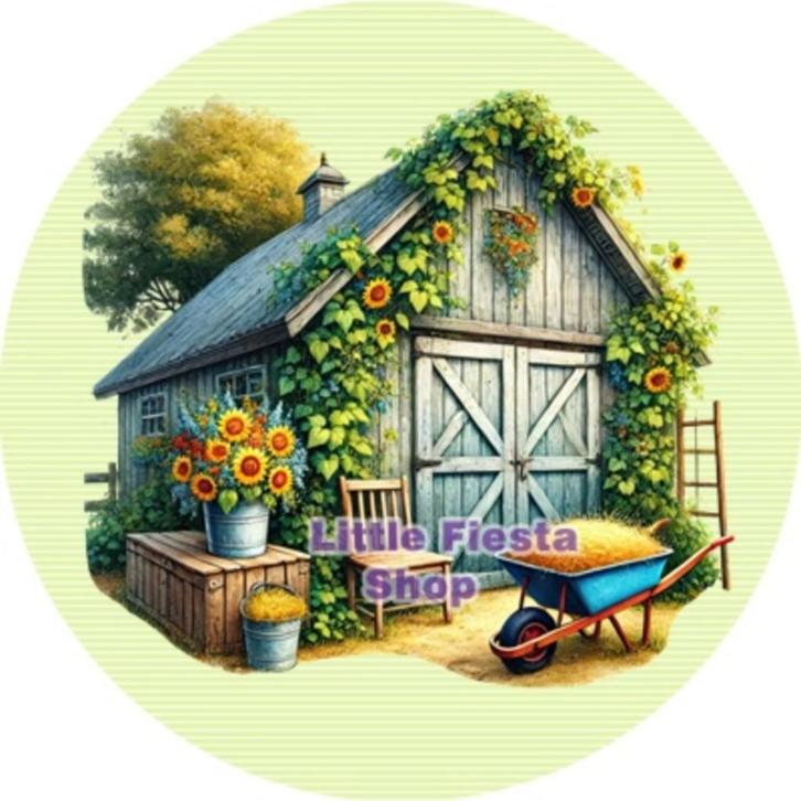 LF8997 icing frosting huisje schuur 20cm eetbare taart print, Hobby en Vrije tijd, Taarten en Cupcakes maken, Nieuw, Versiering