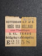 Oude RET Retour Hoek van Holland, Verzamelen, Spoorwegen en Tramwegen, Ophalen of Verzenden, Gebruikt, Trein, Kaart of Prent