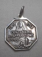 Zilveren antieke religie hanger Lourdes nr.090, Verzenden, Zilver, Hanger