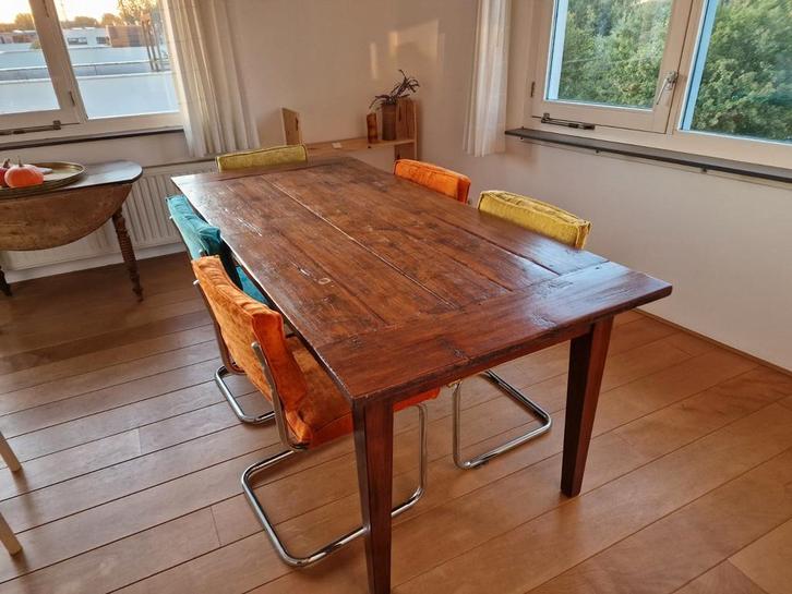 Houten tafel, Huis en Inrichting, Tafels | Eettafels, Zo goed als nieuw, 50 tot 100 cm, 200 cm of meer, Rechthoekig, Ophalen