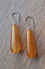 handgemaakte oorbellen echt zilver en carneool, Sieraden, Tassen en Uiterlijk, Oorbellen, Hangers, Verzenden, Nieuw, Oranje