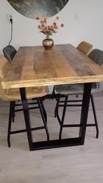 Mango Houten Bartafel + 4 Stoelen, Huis en Inrichting, Ophalen, 50 tot 100 cm, 100 tot 150 cm, Zo goed als nieuw