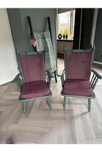 2 stuks Vintage stoel groen hout met spijlen. Voor 5.00€, Ophalen, Gebruikt, Twee, Overige kleuren