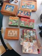 7 antieke spelletjes w o houten blokken, Antiek en Kunst, Antiek | Speelgoed, Ophalen of Verzenden