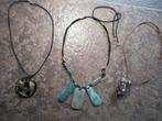 KETTINGEN 3 st Groene Jade, Halfedelsteen en Glasplaquet €20, Sieraden, Tassen en Uiterlijk, Kettingen, Ophalen of Verzenden, Nieuw