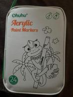 Ohuhu Acrylic Markers – 24 Fine Tips & 24 omkeerbare punten, Hobby en Vrije tijd, Tekenen, Ophalen of Verzenden, Zo goed als nieuw