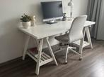 IKEA Mitback schragen met wit bureaublad, compleet  30 euro, Ophalen, Gebruikt, Bureau
