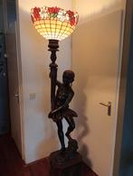 2mtr Grote Vintage Art Deco Tiffany lamp vloerlamp bronzen, Ophalen, Gebruikt, Glas, 150 tot 200 cm