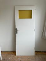 4 houten binnendeuren met glas – 201 x 71,5 cm – goede staat, Doe-het-zelf en Verbouw, Deuren en Horren, Gebruikt, 80 tot 100 cm