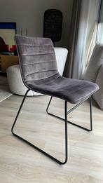 4 eetstoelen velvet stof, Huis en Inrichting, Ophalen, Bruin, Zo goed als nieuw, Vier