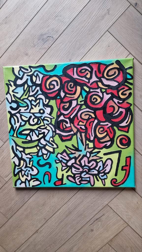 Uniek Gesigneerd schilderij Bidet  - 1992 "florus", Antiek en Kunst, Kunst | Schilderijen | Klassiek, Ophalen of Verzenden