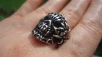 Vanoli 925 zilver biker ring skull doodskop spiderman mt 21, Sieraden, Tassen en Uiterlijk, Ringen, Vanoli, 20 of groter, Amsterdam