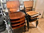 Industriële retro vintage sixties stapelbare school stoelen, Vijf, Zes of meer stoelen, Metaal, Gebruikt, Ophalen