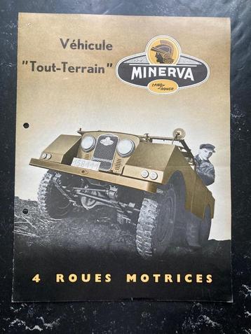 2 Minerva Land Rover "tout-terrain" folder 1951 brochure 4x4 beschikbaar voor biedingen