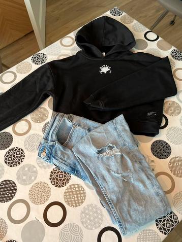 We fashion coolcat spijkerbroek hoodie blouse maat 146/152